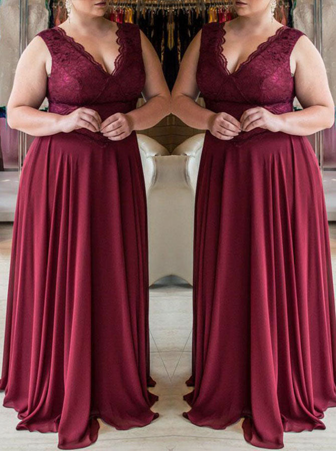 Burgundy Plus Size Prom Dresses,Elegant ...